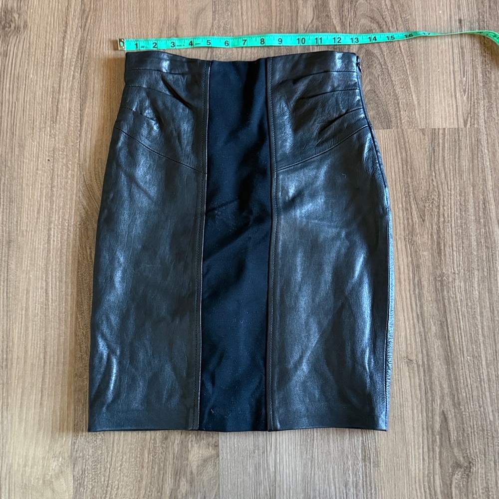 DIANE VON FURSTENBERG Leather Pencil Skirt 2